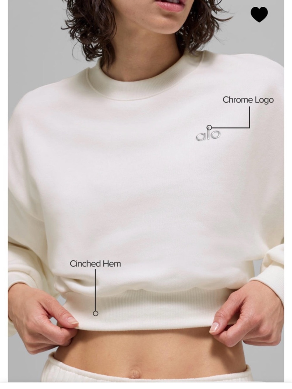 ALO Yoga accolade Crop sweater ivory